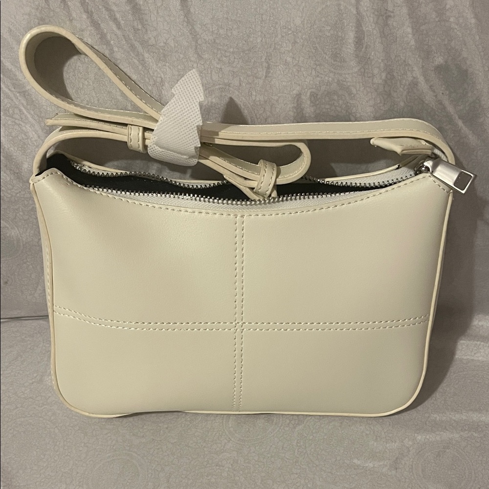 Cream Crossbody Bag with Stitch Detail New Without Tags